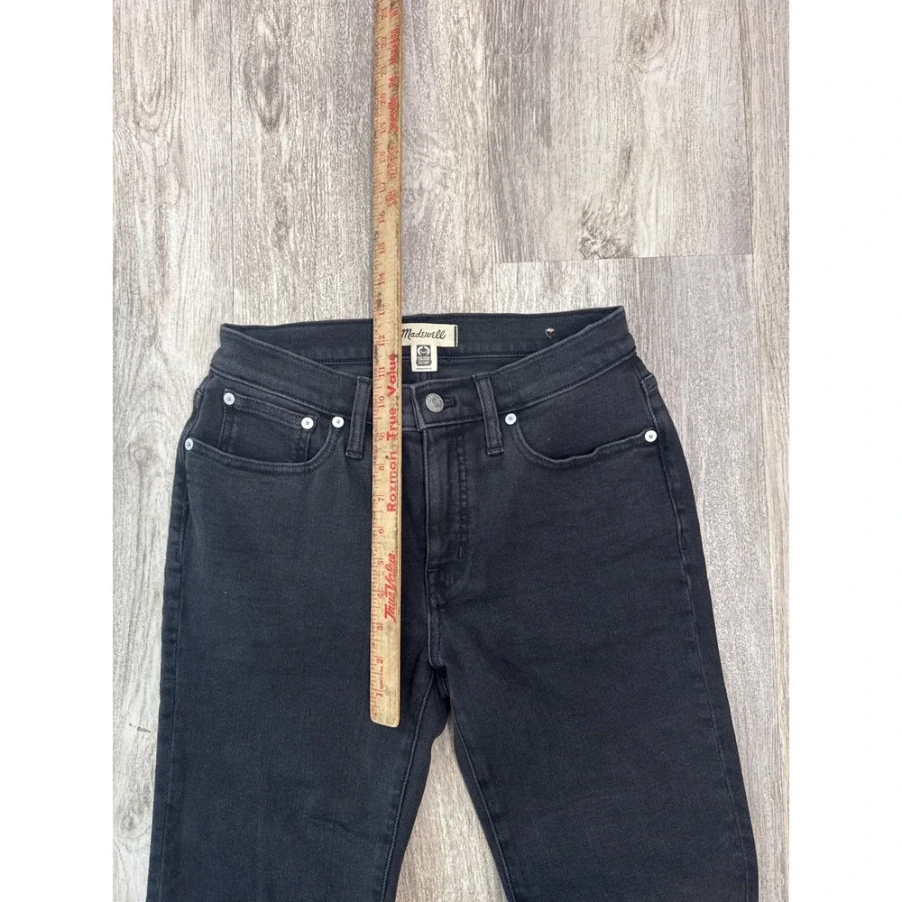 Madewell Mid Rise Kick Out Jeans Blakc Cropped Flare Petite 27 Petite